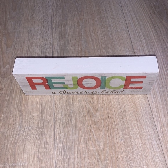 Rejoice A Savior is Born wood Religious Decor - Picture 2 of 3